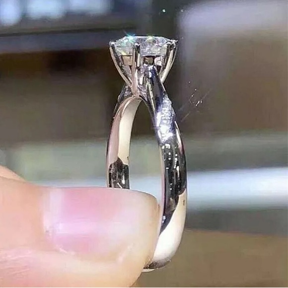 925 Silver Wedding Rings White Sapphire Rings - Picture 2 of 4